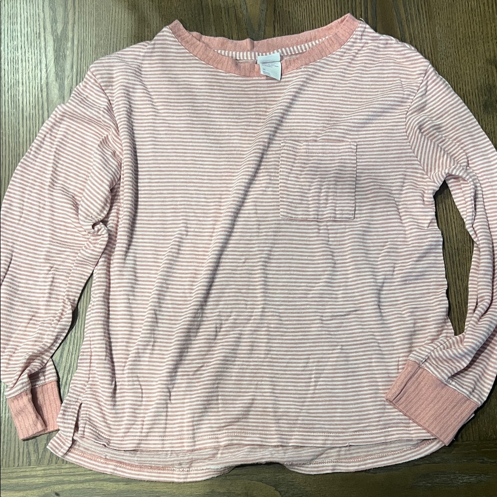 Stars Above Blush and White Striped Top